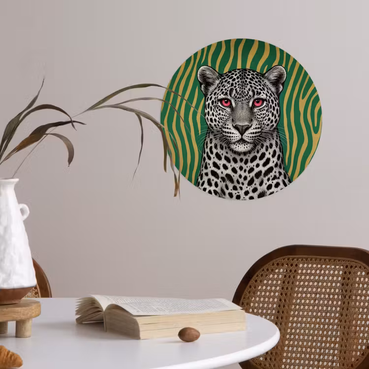Behangcirkel - Panter - Zebrapatroon - Groen — 4