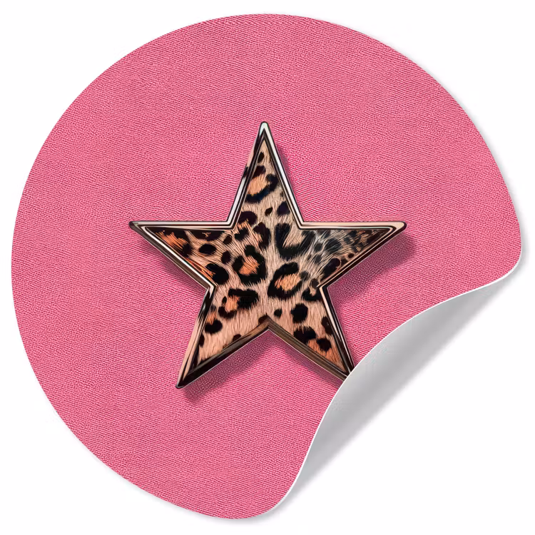 Behangcirkel - Ster - Luipaard - Print - Roze — 1