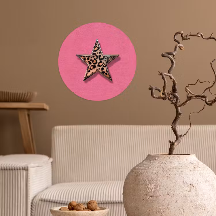 Behangcirkel - Ster - Luipaard - Print - Roze — 2