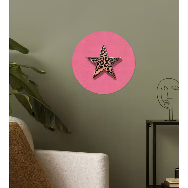 Behangcirkel - Ster - Luipaard - Print - Roze — 3