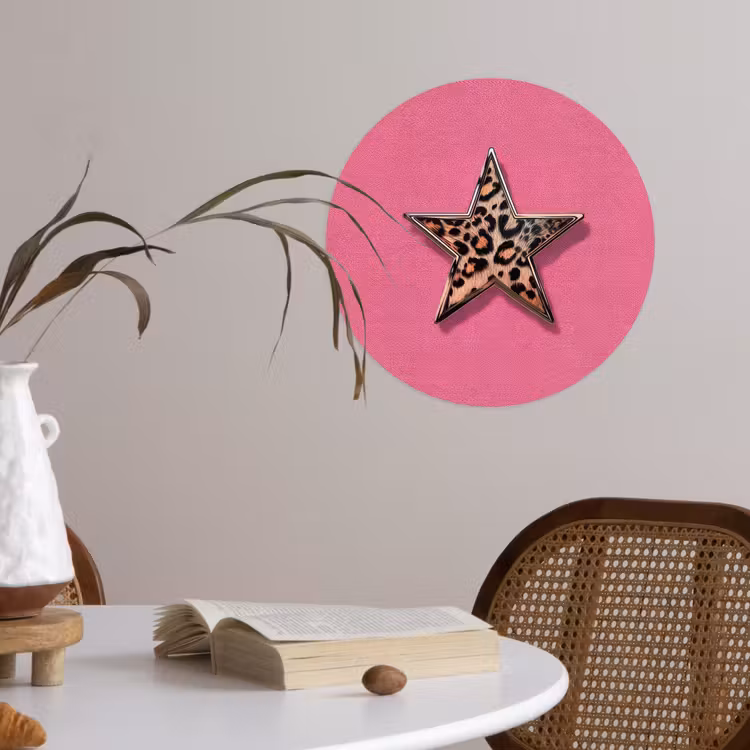 Behangcirkel - Ster - Luipaard - Print - Roze — 4