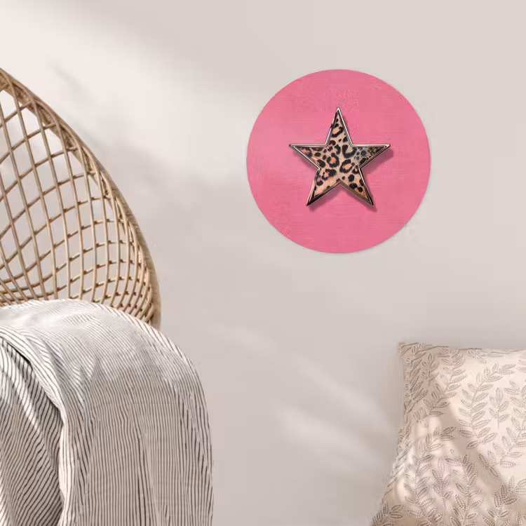 Behangcirkel - Ster - Luipaard - Print - Roze — 5