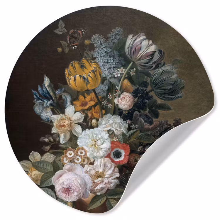 Behangcirkel - Stilleven met bloemen - Schilderij van Eelke Jelles Eelkema — 1