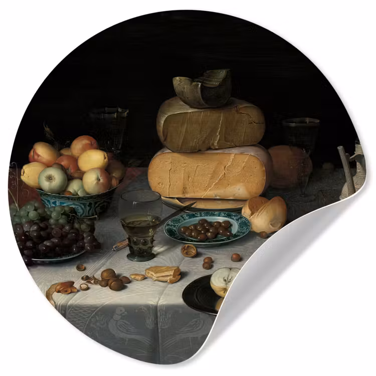 Behangcirkel - Stilleven met kazen - Schilderij van Floris Claesz. van Dijck — 1