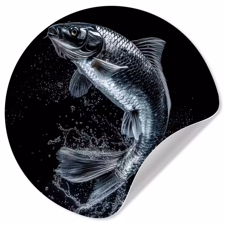 Behangcirkel - Vis - Koi - Zwart - Water — 1