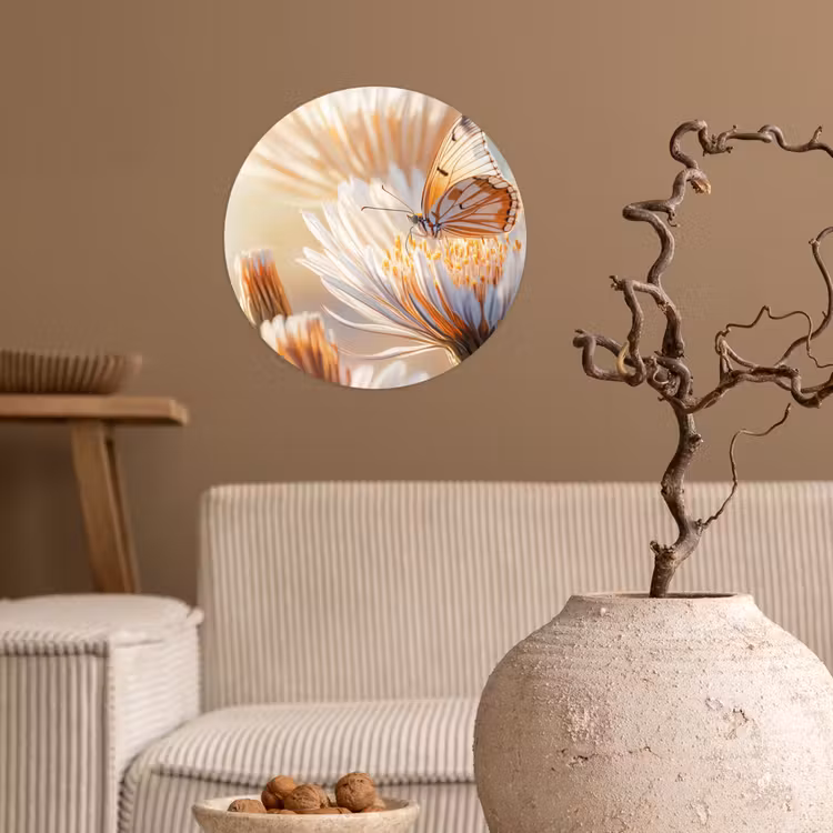 Behangcirkel - Vlinder - Bloem - Oranje — 2