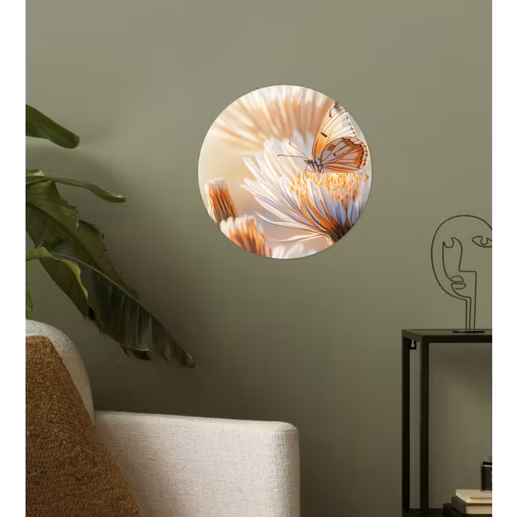 Behangcirkel - Vlinder - Bloem - Oranje — 3