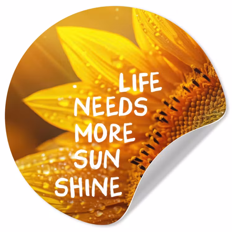 Behangcirkel - Zonnebloem - Close up - Geel - Quote — 1