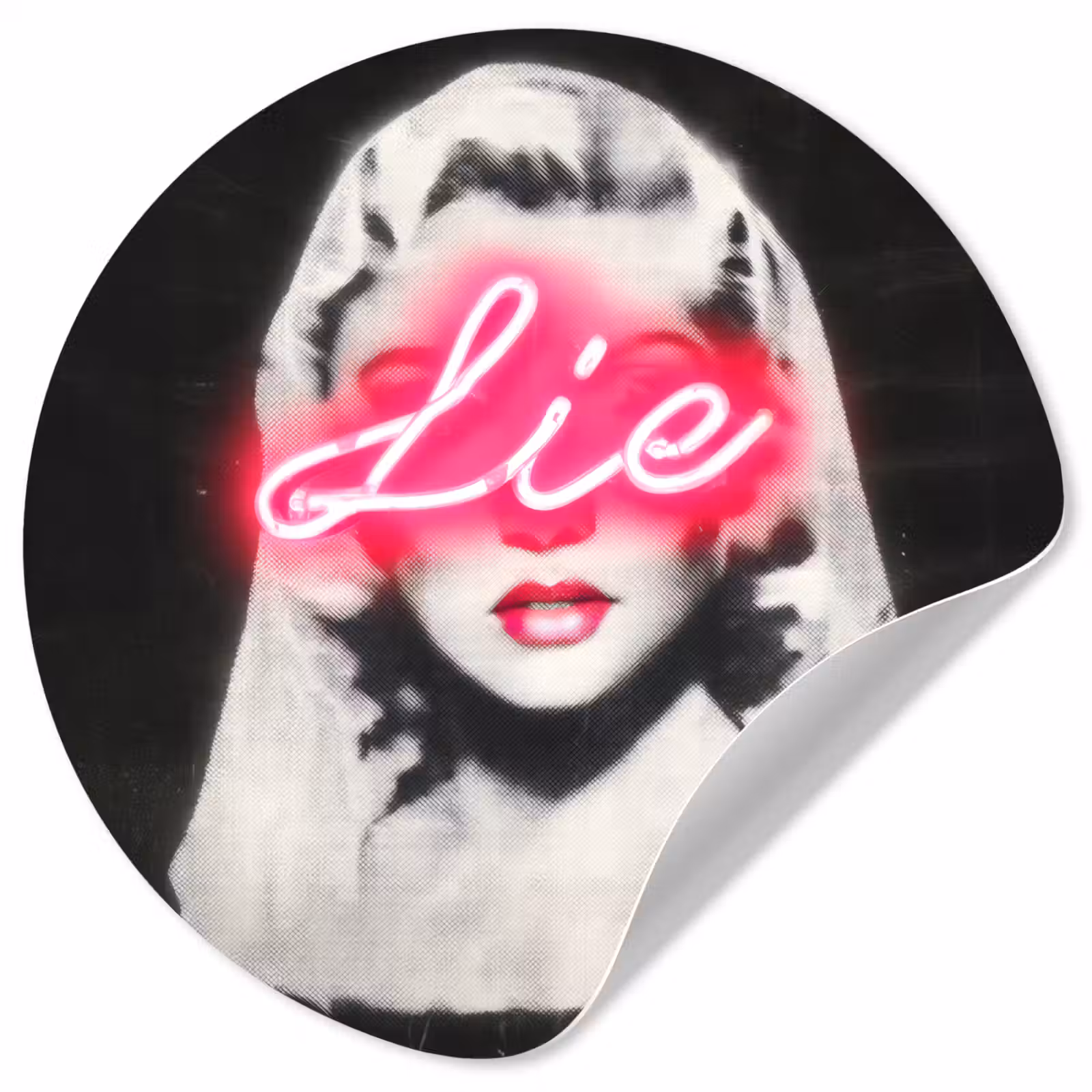 Behangcirkel - Neon - Letters - Vintage - Vrouw — 1
