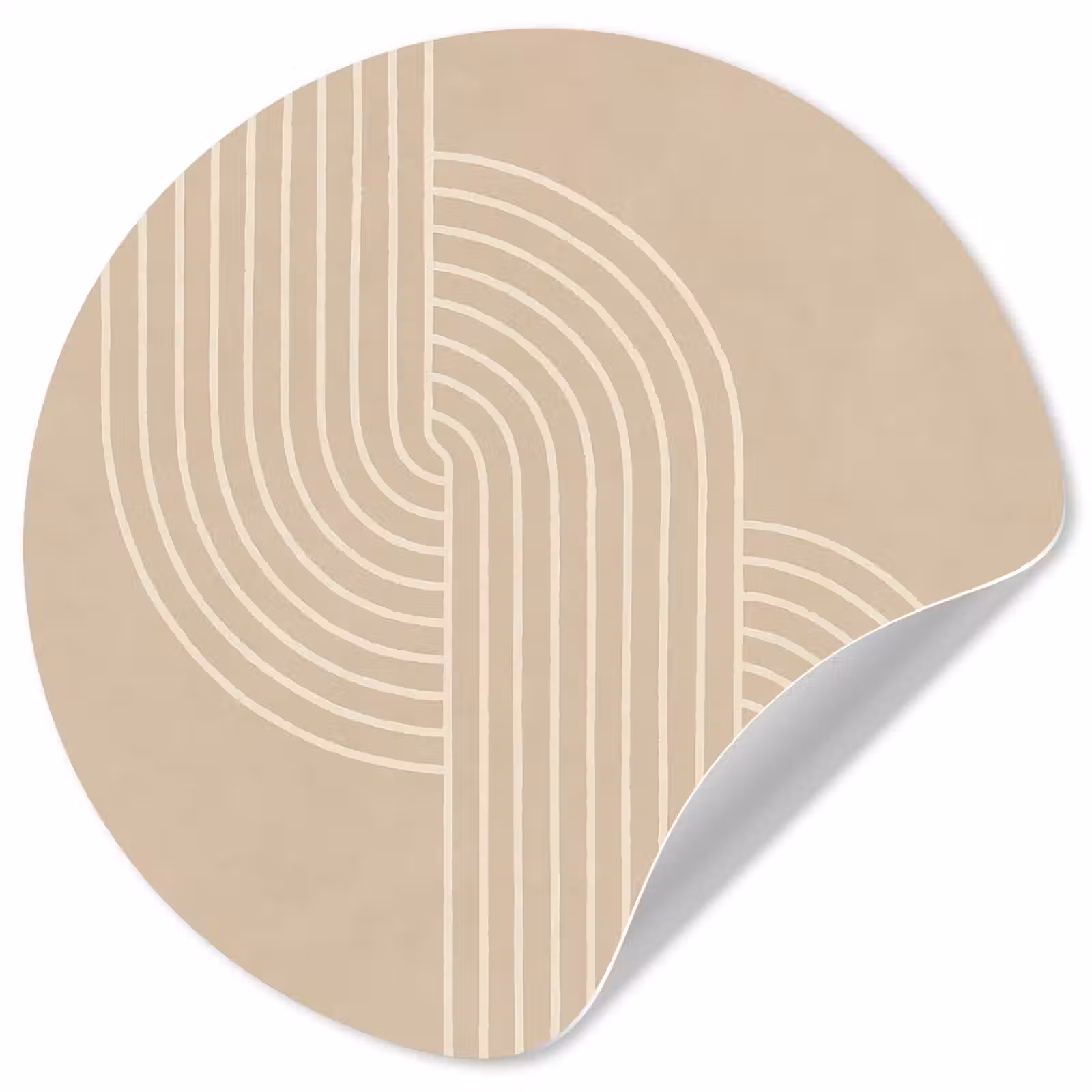 Behangcirkel - Parallelle lijnen - Lichte textuur - Beige — 1