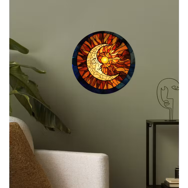 Behangcirkel - Mozaïek - Glas - Maan - Donkerblauw — 3