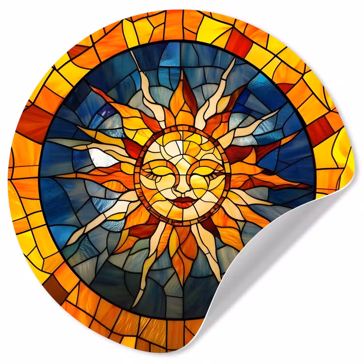 Behangcirkel - Mozaïek - Zon - Geel - Cirkel — 1