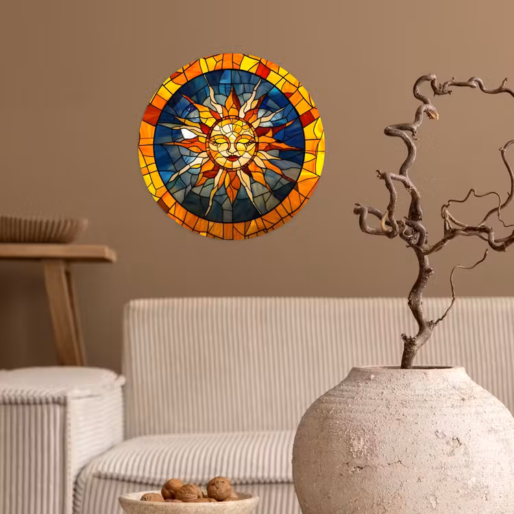 Behangcirkel - Mozaïek - Zon - Geel - Cirkel — 2