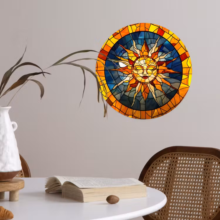 Behangcirkel - Mozaïek - Zon - Geel - Cirkel — 4