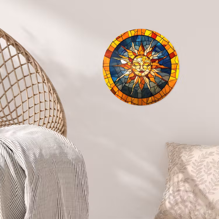 Behangcirkel - Mozaïek - Zon - Geel - Cirkel — 5