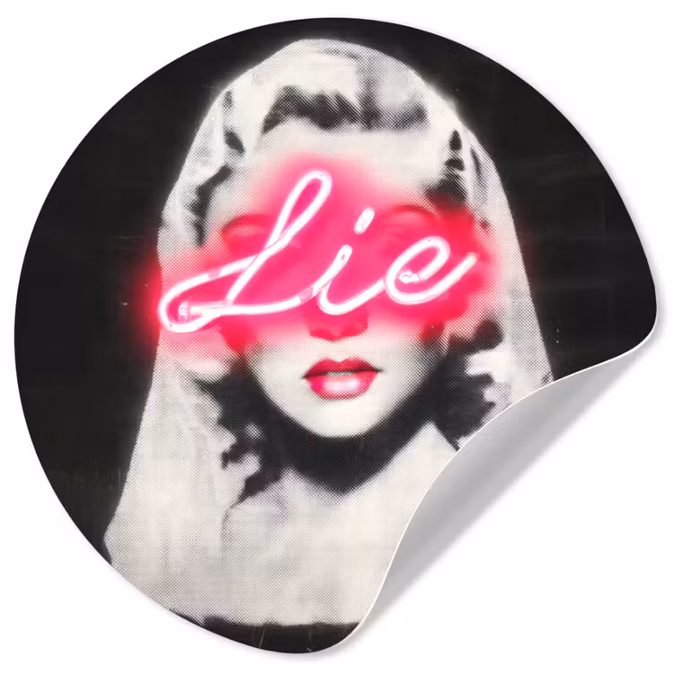 Behangcirkel - Neon - Letters - Vintage - Vrouw — 1