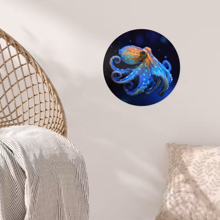 Behangcirkel - Octopus - Stippen - Blauw - Zee — 5