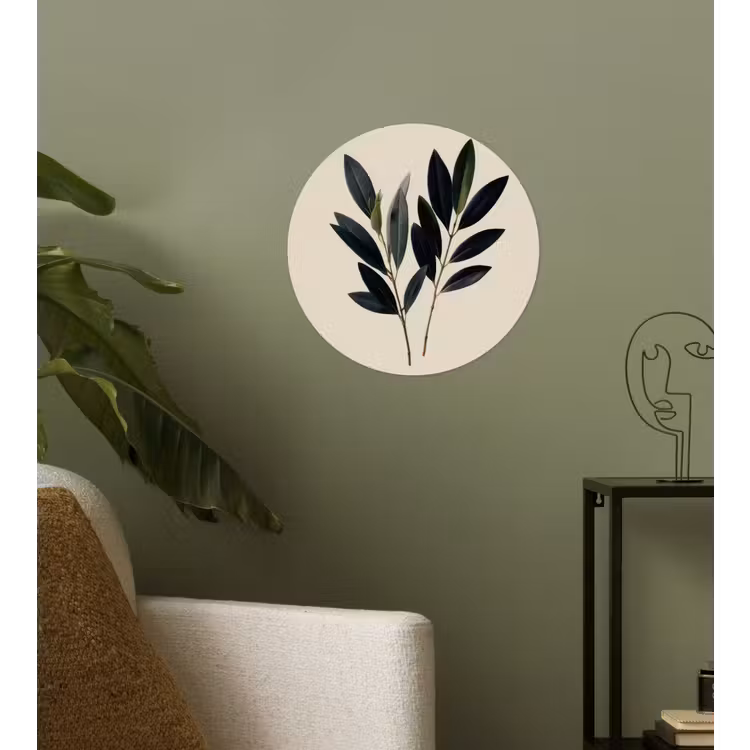 Behangcirkel - Ovaalvormige bladeren - Diep groen - Symmetrisch — 3