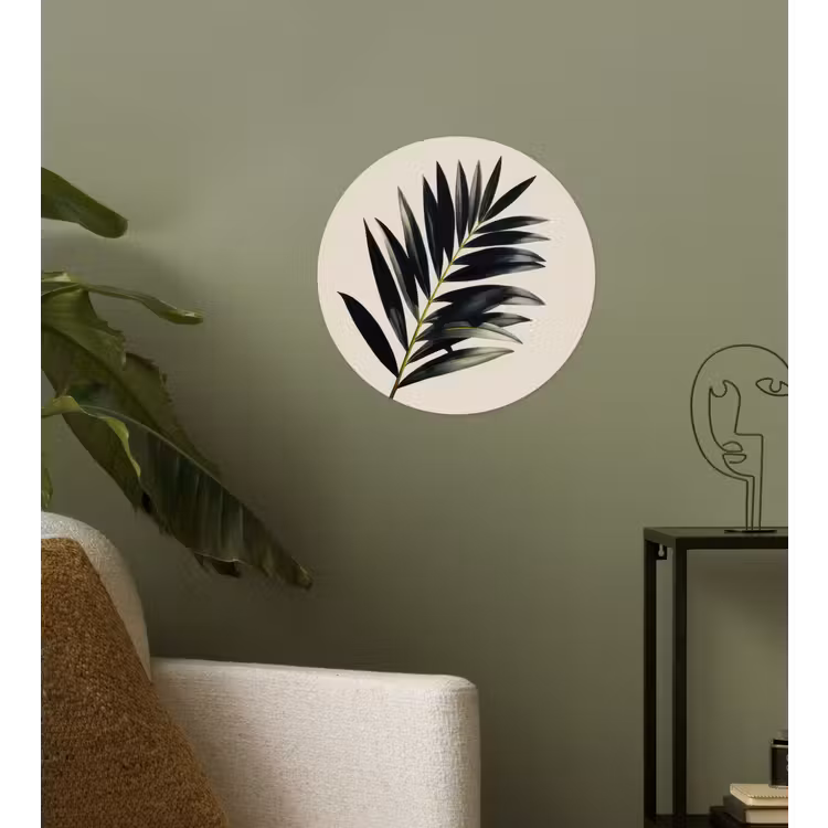 Behangcirkel - Palmblad - Subtiel - Groen - beige — 3