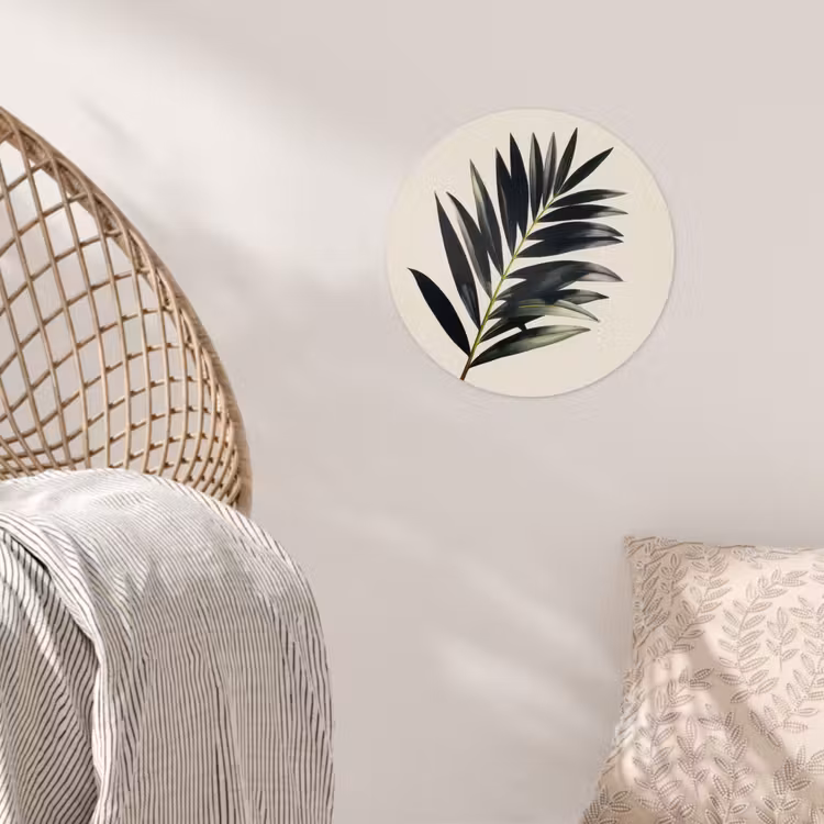 Behangcirkel - Palmblad - Subtiel - Groen - beige — 5