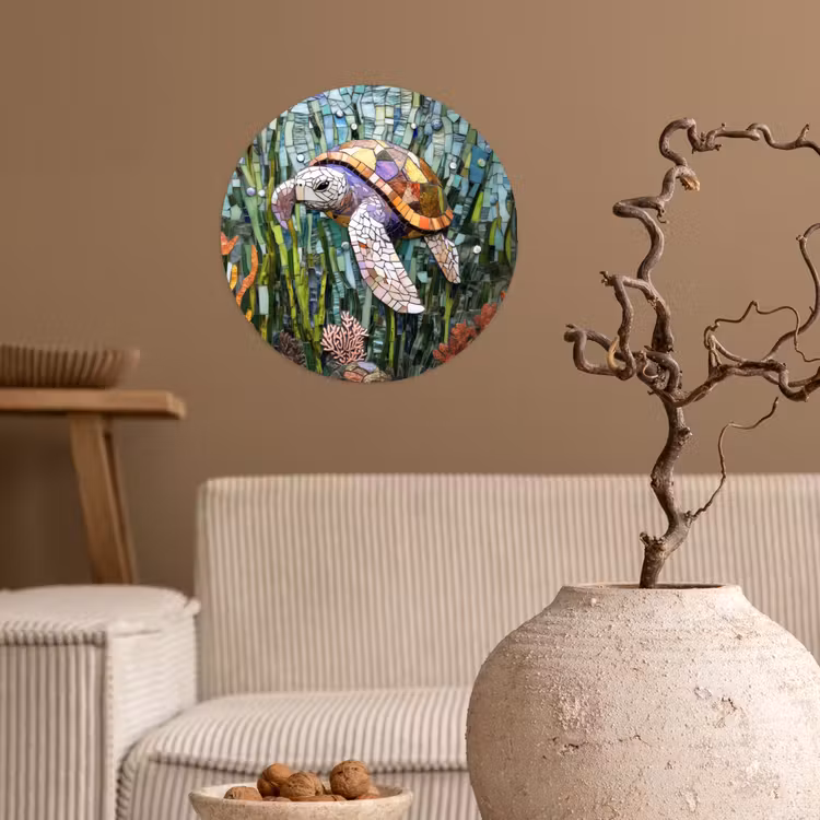 Behangcirkel - Schildpad - Zeewier - Mozaïek — 2