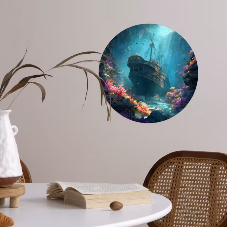Behangcirkel - Schip - Hout - Koraalriffen - Zonlicht — 4