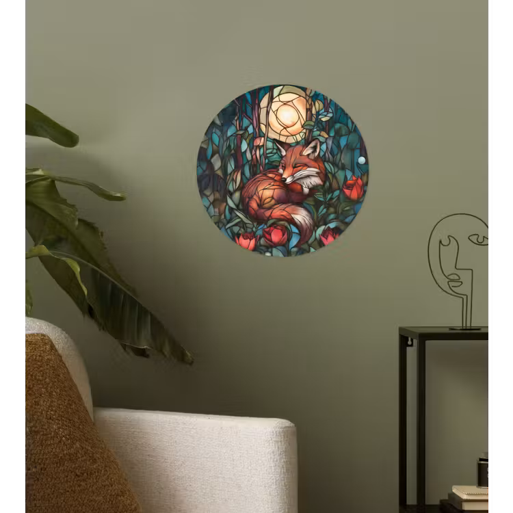 Behangcirkel - Vos - Mozaïek - Bos - Maan — 3