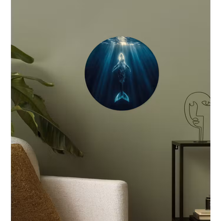 Behangcirkel - Walvis - Water - Zonnestralen - Blauw — 3