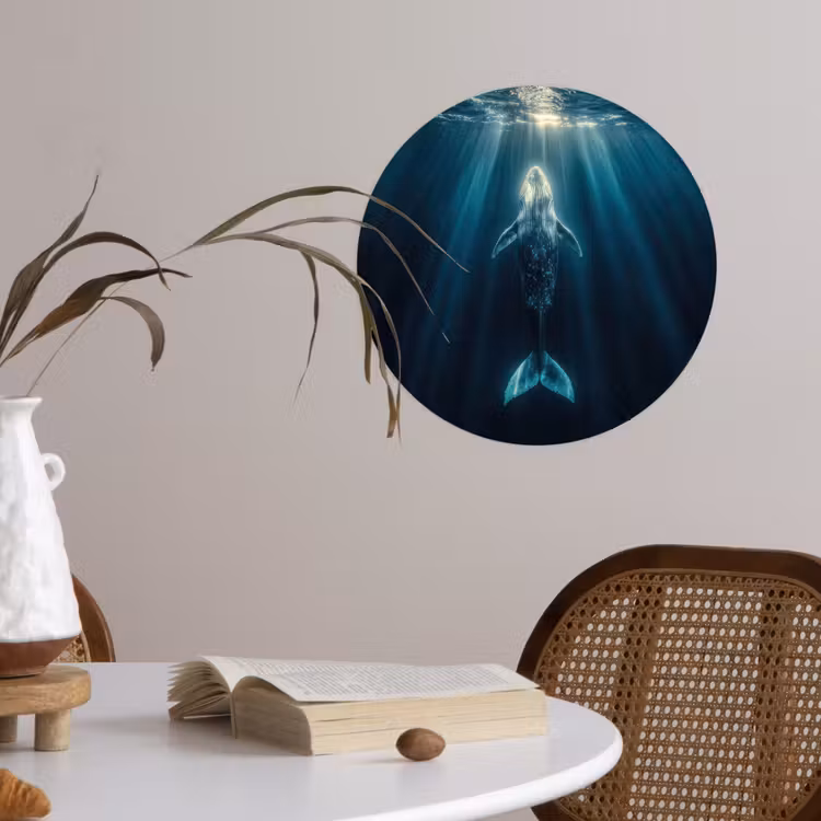 Behangcirkel - Walvis - Water - Zonnestralen - Blauw — 4