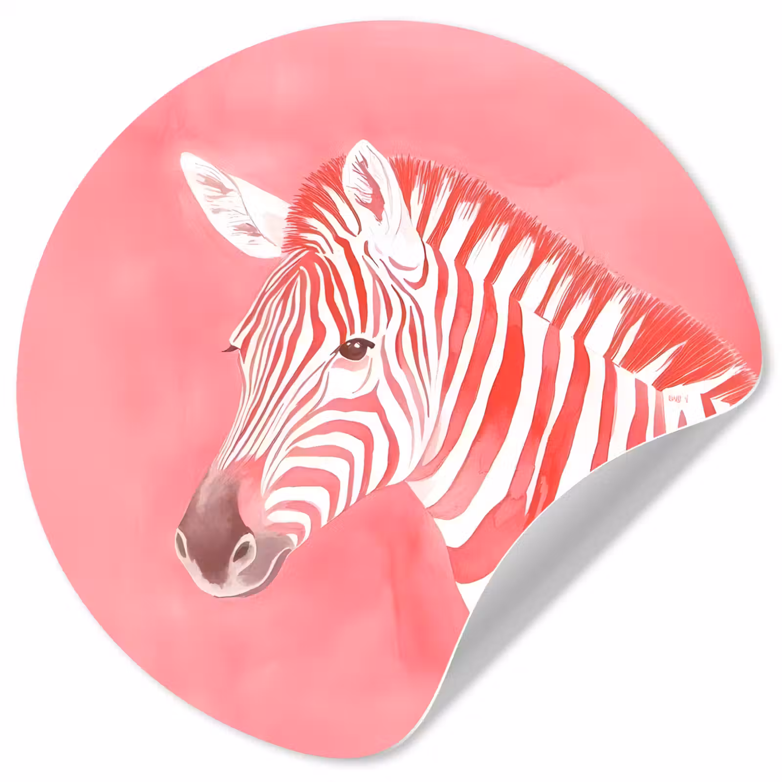 Behangcirkel - Zebra - Pink - Verf — 1