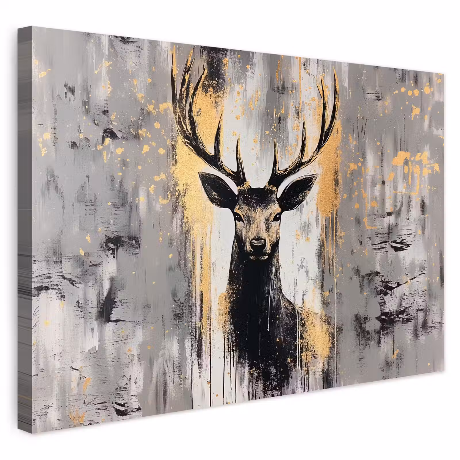 Buiten canvas - Abstract - Hert - Gewei - Goud — 1
