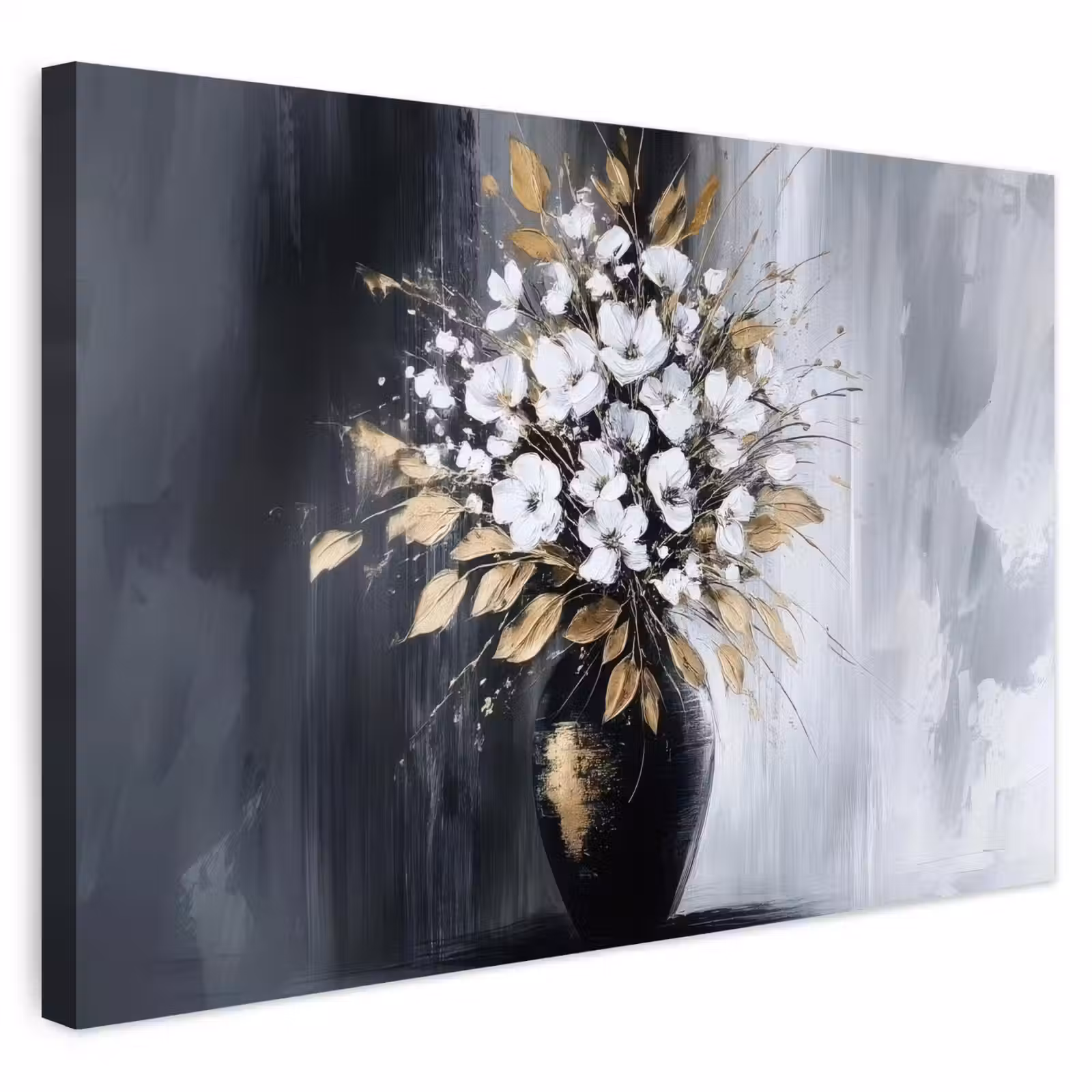 Buiten canvas - Bloemen - Wit - Vaas - Abstract — 1