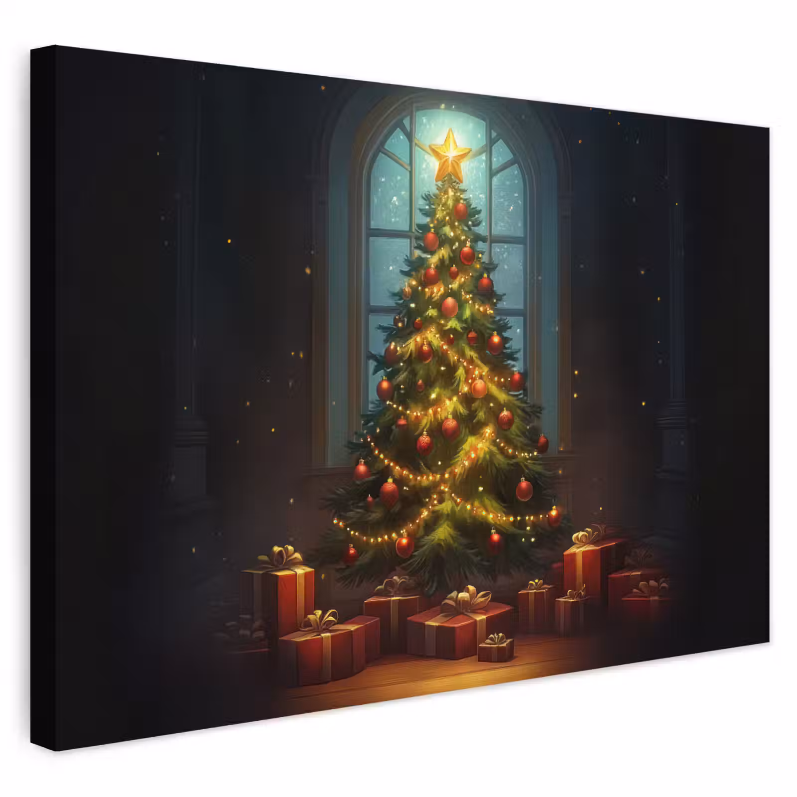 Buiten canvas - Kerstboom - Cadeau - Kerst - Winter — 1