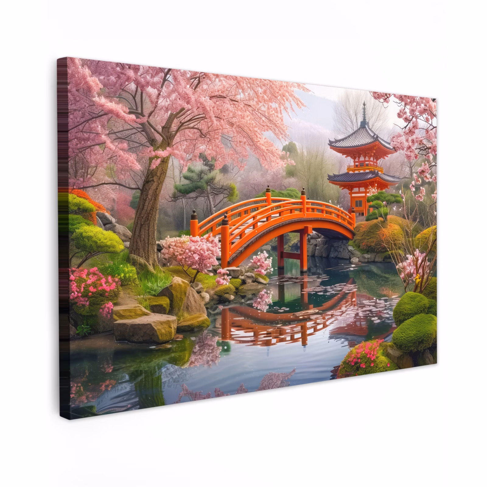 Buiten canvas - Lentebloei in Japanse Tuin — 1