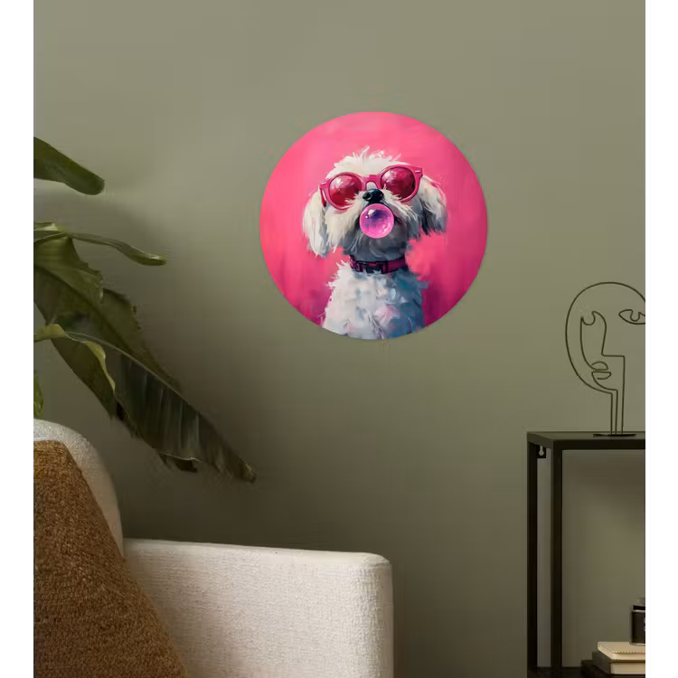 Behangcirkel - Pink - Hond - Bubbel — 3