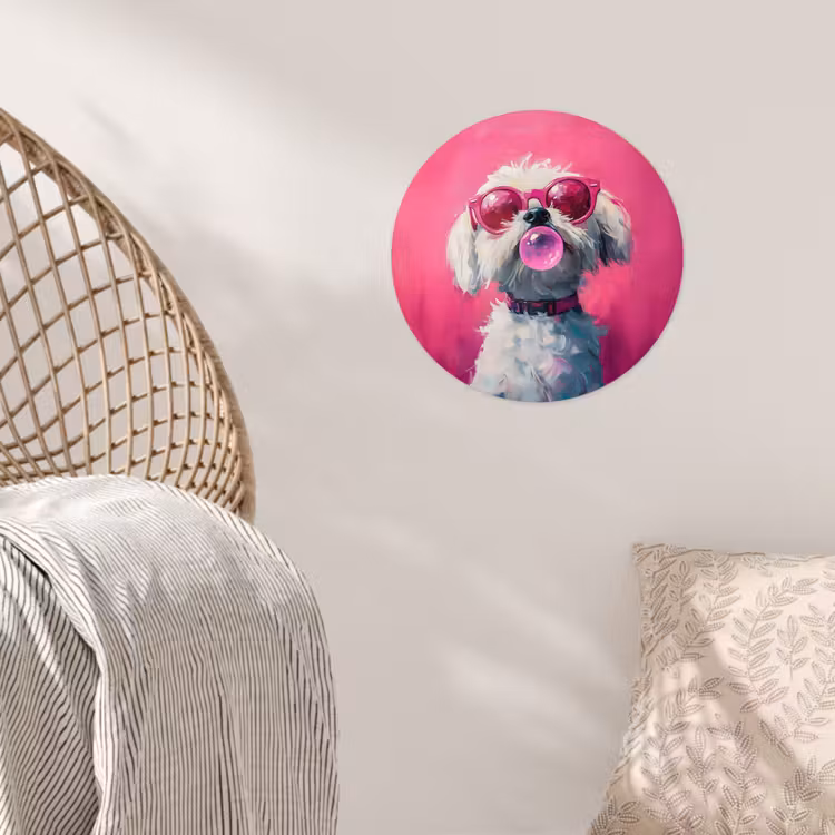 Behangcirkel - Pink - Hond - Bubbel — 5