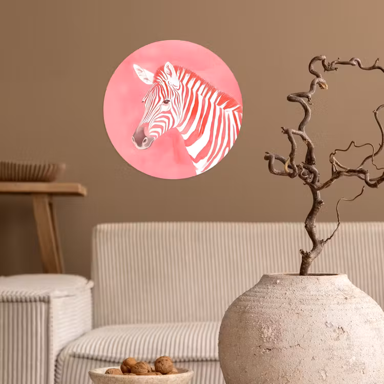 Behangcirkel - Zebra - Pink - Verf — 2