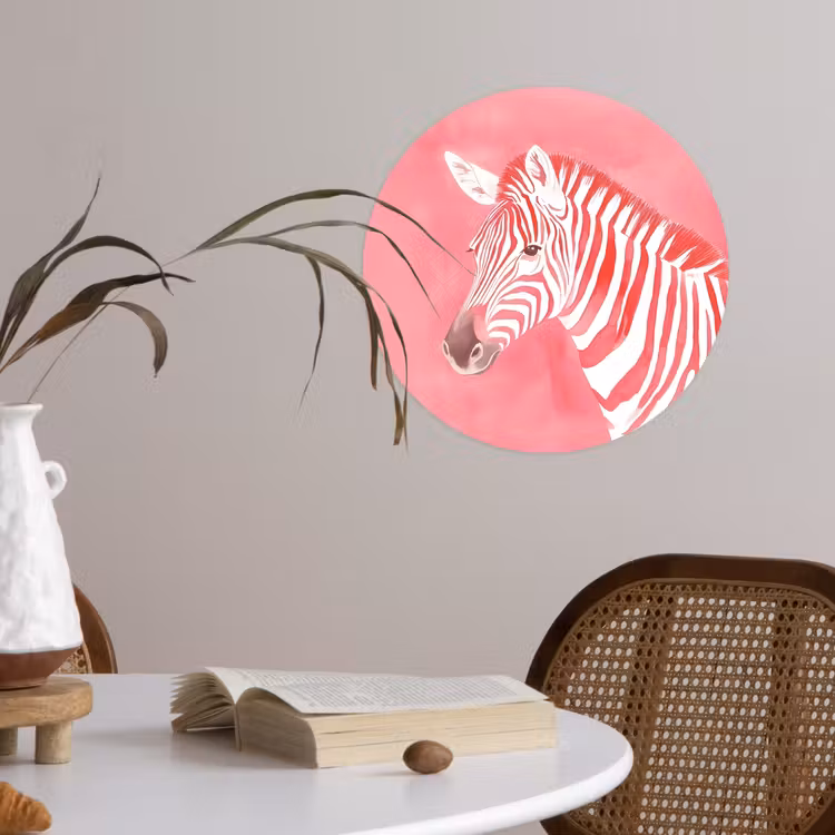 Behangcirkel - Zebra - Pink - Verf — 4