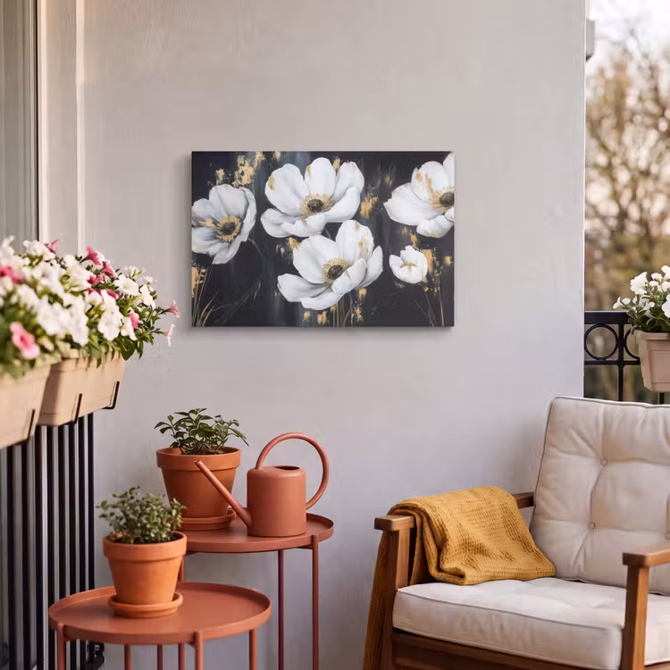 Buiten canvas - Bloemen - Wit - Abstract — 4