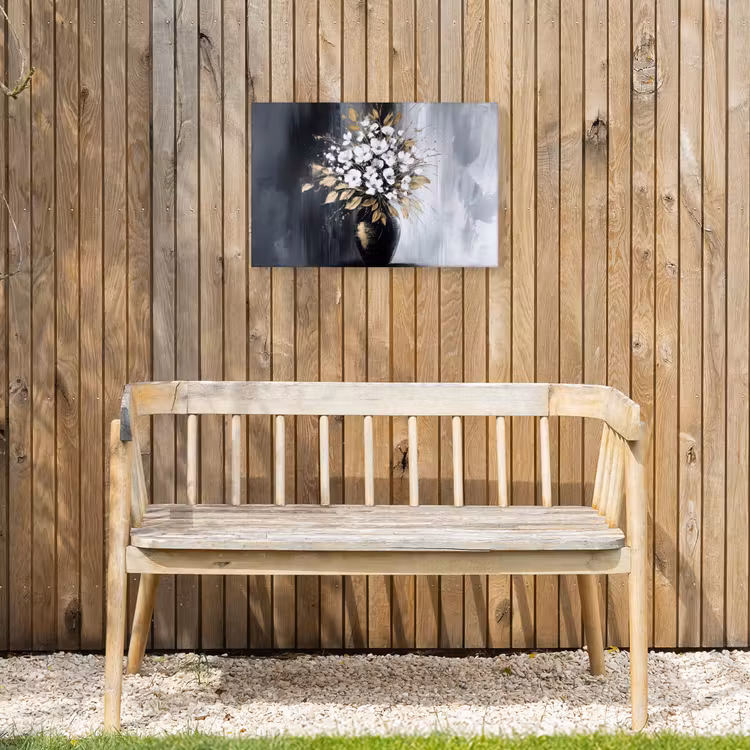 Buiten canvas - Bloemen - Wit - Vaas - Abstract — 3