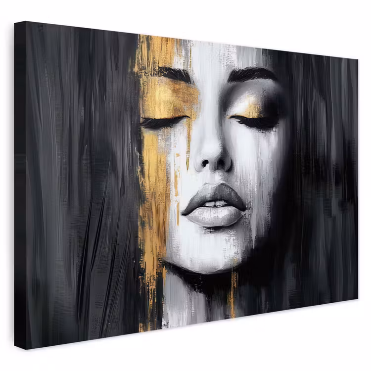 Buiten canvas - Gezicht - Vrouw - Penseelstreken - Abstract — 1