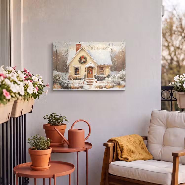 Buiten canvas - Kerst - Huis - Winter - Sneeuw — 4