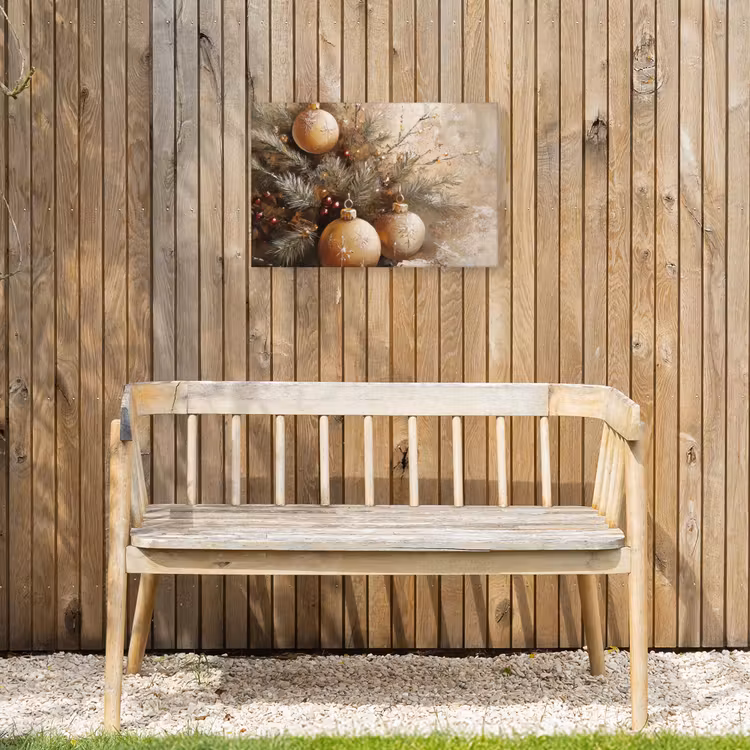 Buiten canvas - Kerst - Kerstballen - Beige - Goud — 3