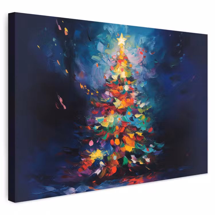 Buiten canvas - Kerstboom - Kerst - Abstract - Kleurrijk — 1