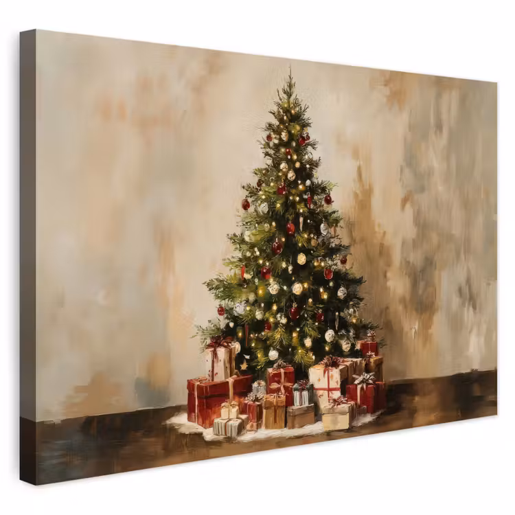 Buiten canvas - Kerstboom - Versierd - Kleurrijk — 1
