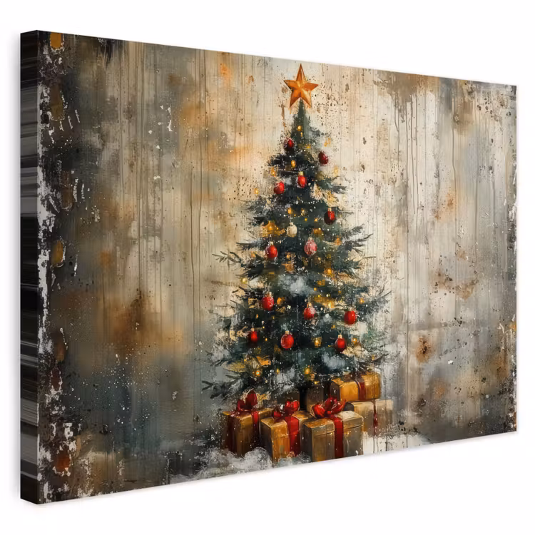 Buiten canvas - Kerstboom - Vintage - Kerst - Cadeau — 1