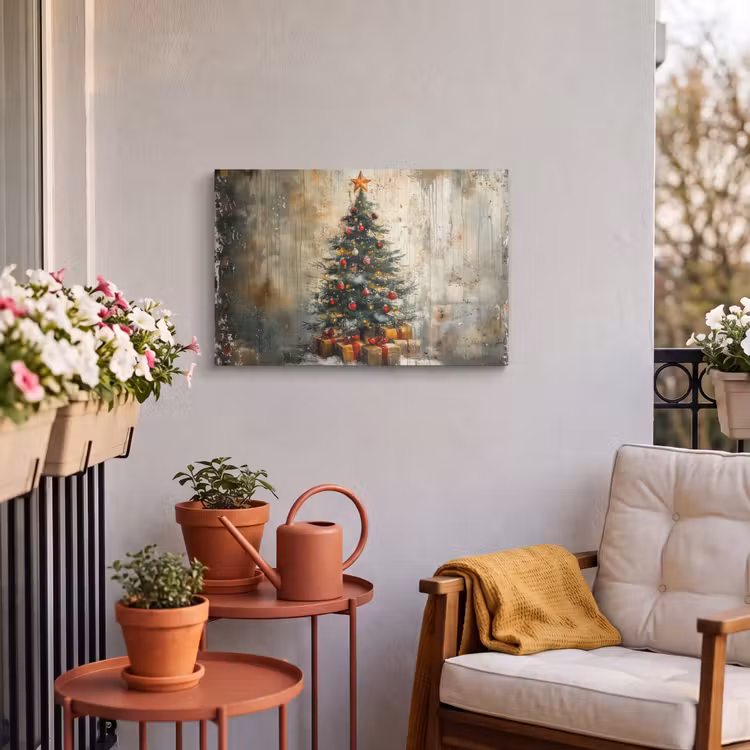 Buiten canvas - Kerstboom - Vintage - Kerst - Cadeau — 4