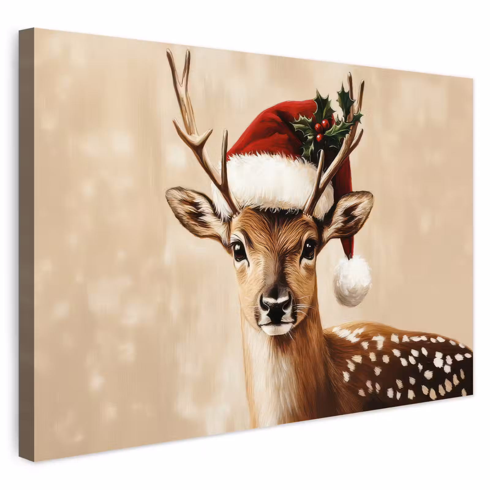 Buiten canvas - Kerst - Hert - Gewei - Rood — 1