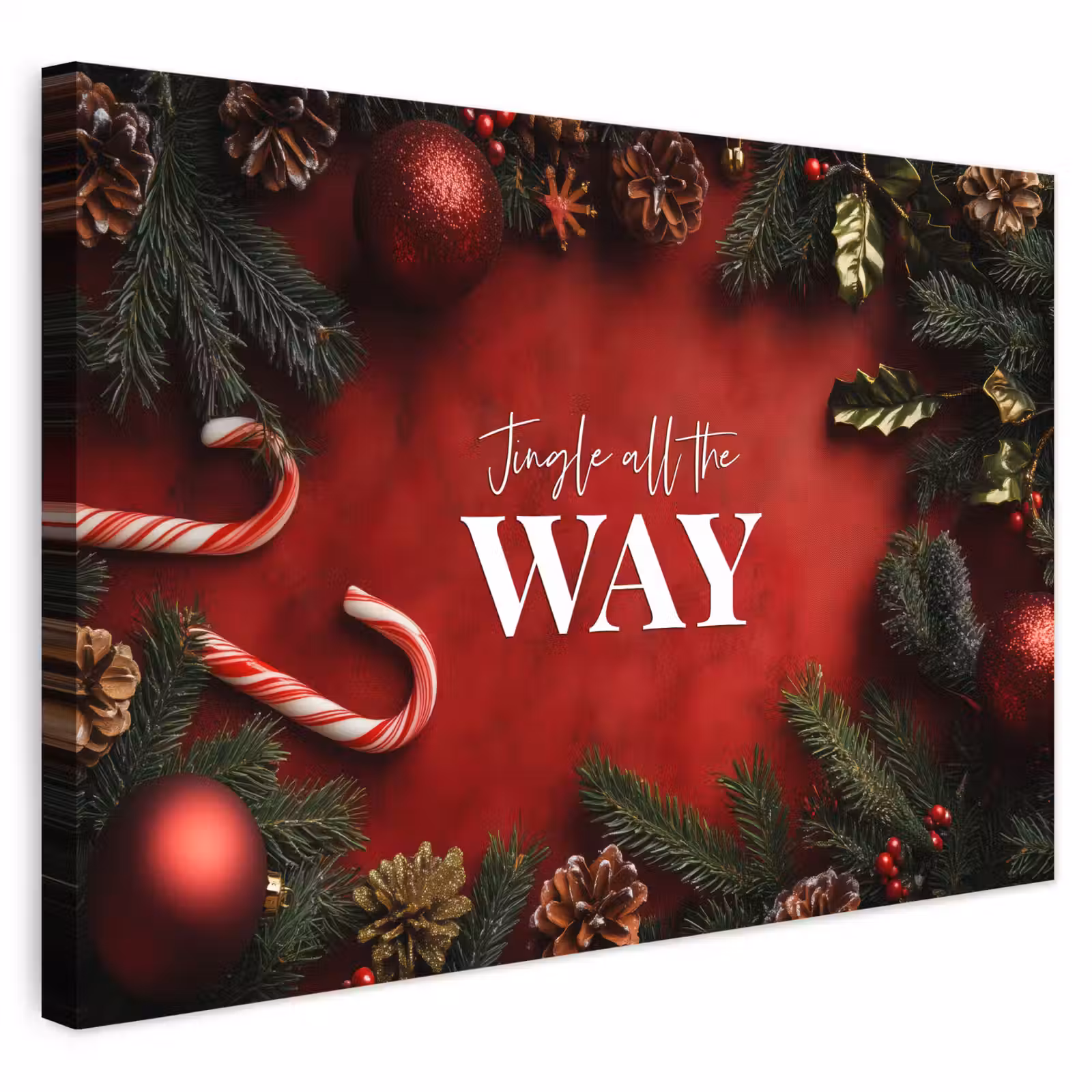 Buiten canvas - Kerst - Quote - Rood - Kerstballen — 1