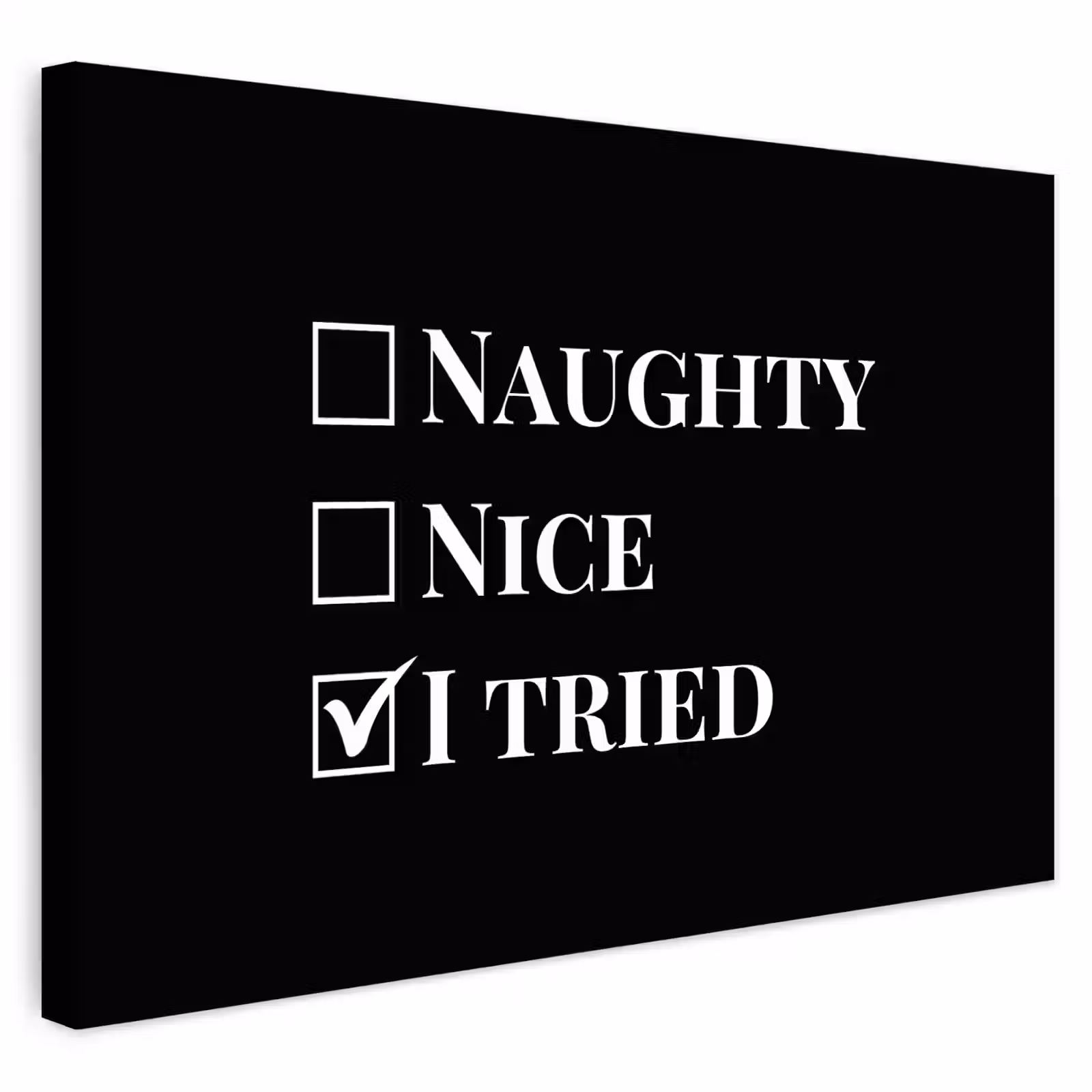 Buiten canvas - Kerst - Zwart - Wit - Quote - Grappig — 1